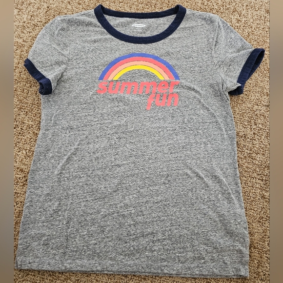 Gently Used Slim Fit Old Navy Ringer Graphic t-shirt - Picture 1 of 4
